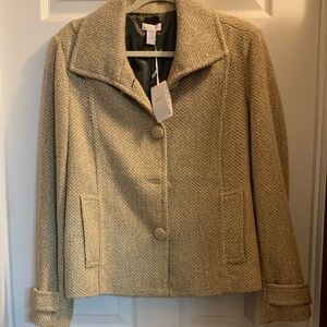 Chico's Textured Cream Pea Coat